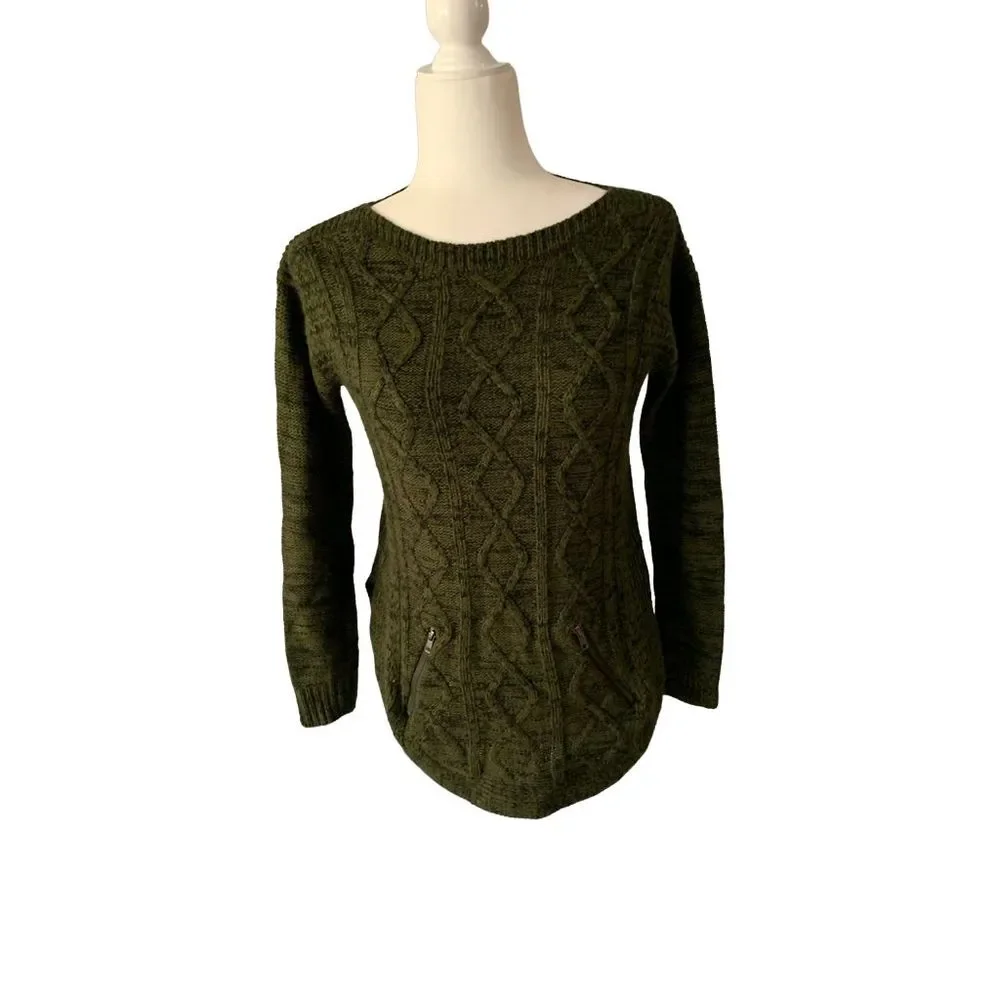 It's Our Time Lace Up Knit Sweater Womens Size XS - Picture 2 of 7